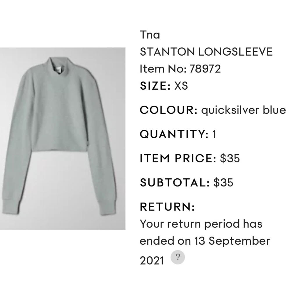 ARITZIA| XS TNA Longsleeve